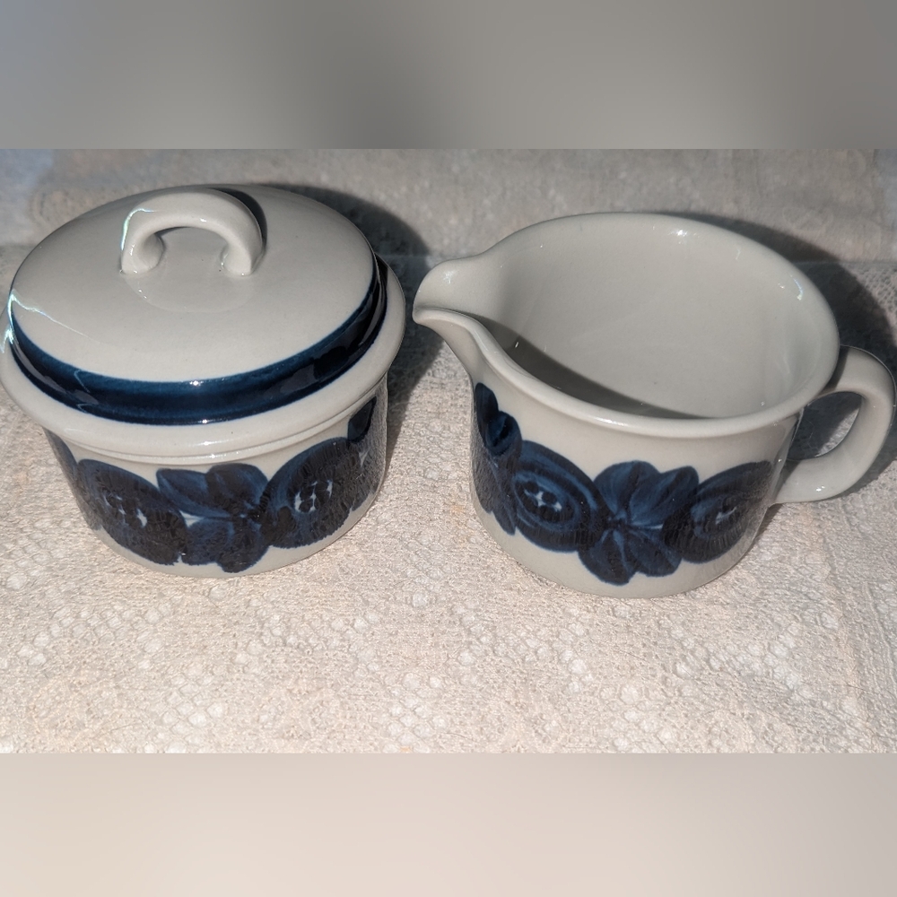 Elegant Blue and White Serveware Set with Floral Design